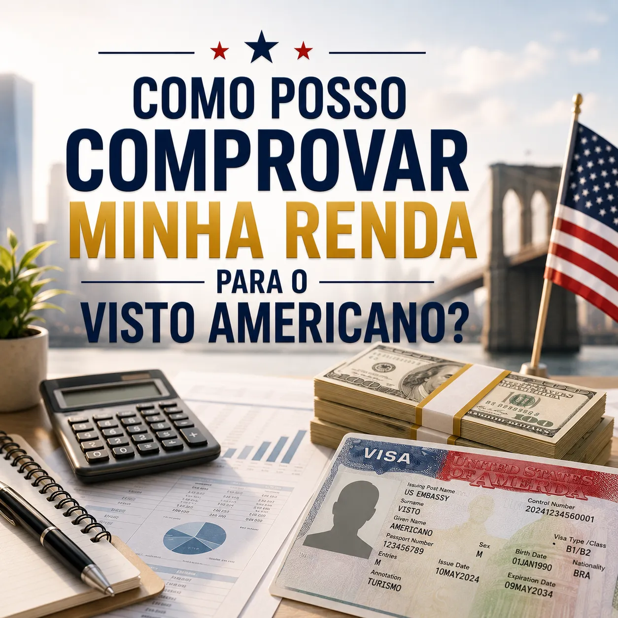 Imagem ilustrativa para o artigo Como posso comprovar minha renda para o visto americano? da Genuína Conexão